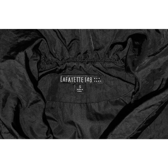 B0 LAFAYETTE 148 Black Ruffled Collar & Sleeve Sturdy Zippers Puff Vest Size S - Picture 6 of 6